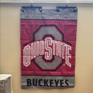 New- Ohio State University flag - Red and Gray